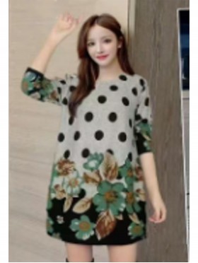 Floral Printed Soft Knitted Light Sweater